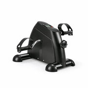 Sort kompakt pedaltræner til genoptræning med LCD-display og krompedaler