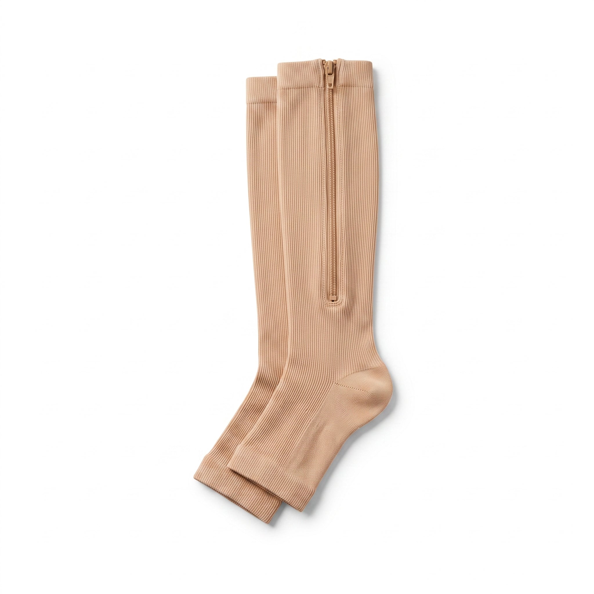 Unisex Støttestrømper med Lynlås - Beige