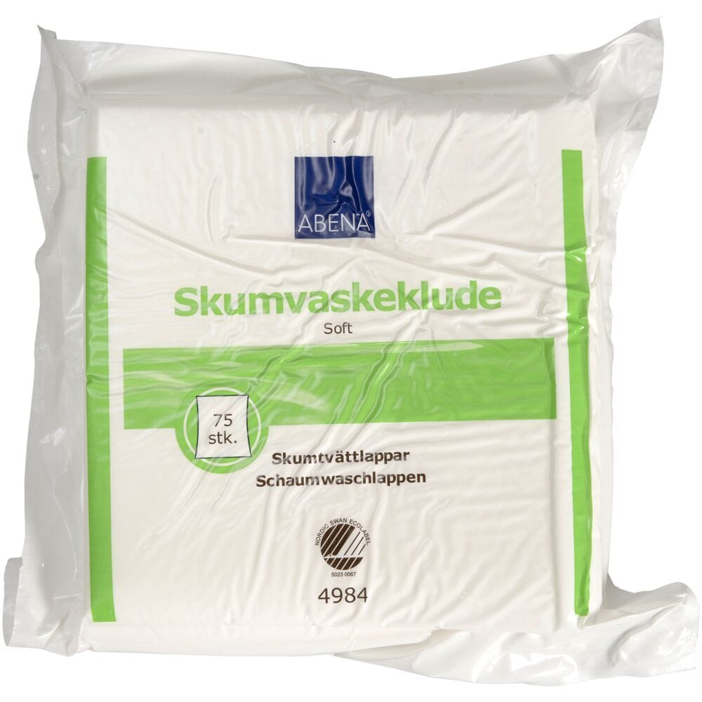 ABENA Skumvaskeklud Blød & Skånsom Engangsvaskeklud | 75 Stk
