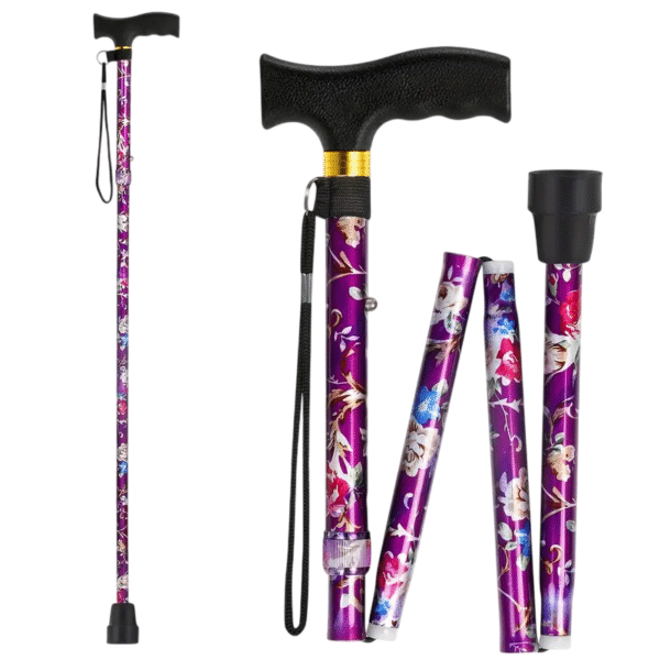 Sammenklappelig Stok | Lilla med Blomstermønster - Image 2